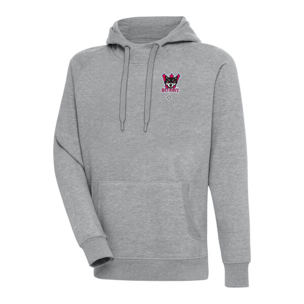 Men's Antigua Heather Gray Detroit Wolves Victory Pullover Hoodie