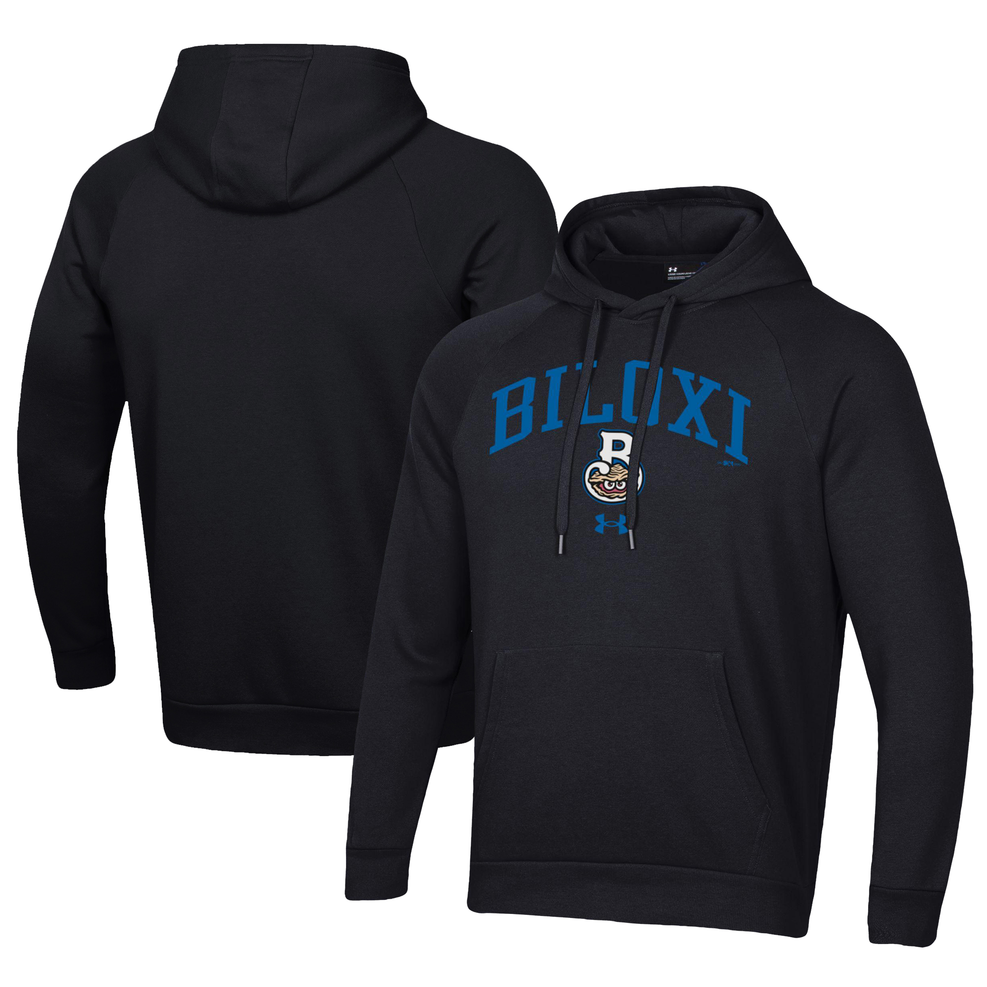 Men's Under Armour Black Biloxi Shuckers All Day Fleece Pullover Hoodie - Image 5