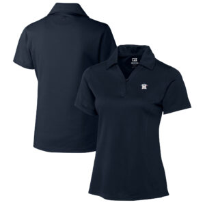 Women's Cutter & Buck Navy Houston Astros Americana Logo DryTec Genre Textured Solid Polo