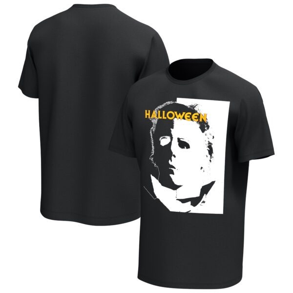 Men's Black Halloween Mask Graphic T-Shirt - Image 5