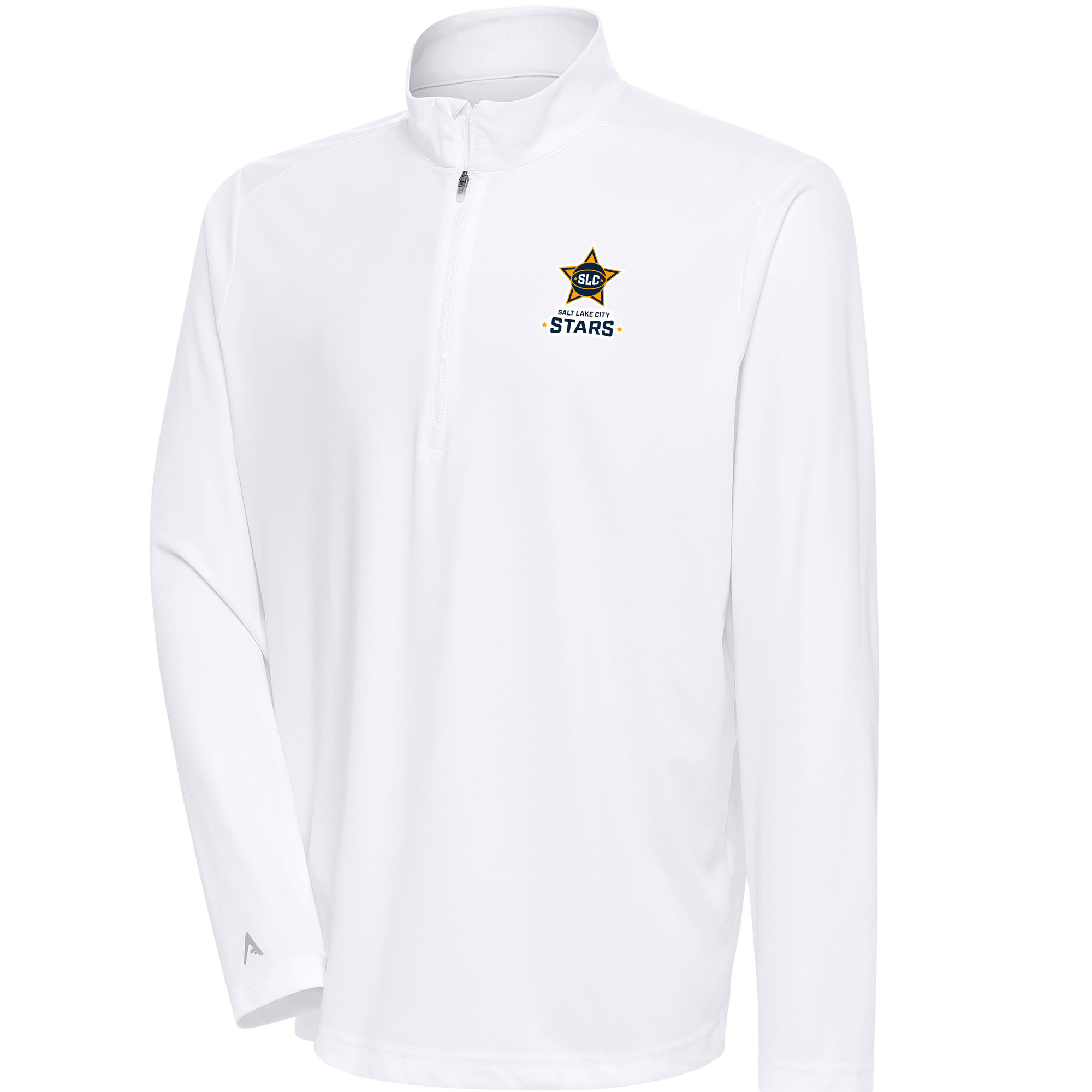 Men's Antigua White Salt Lake City Stars Tribute Quarter-Zip Pullover Top