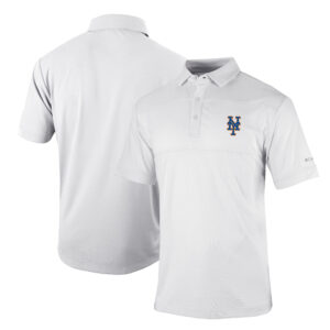 Men's Columbia White New York Mets Omni-Wick Total Control Polo