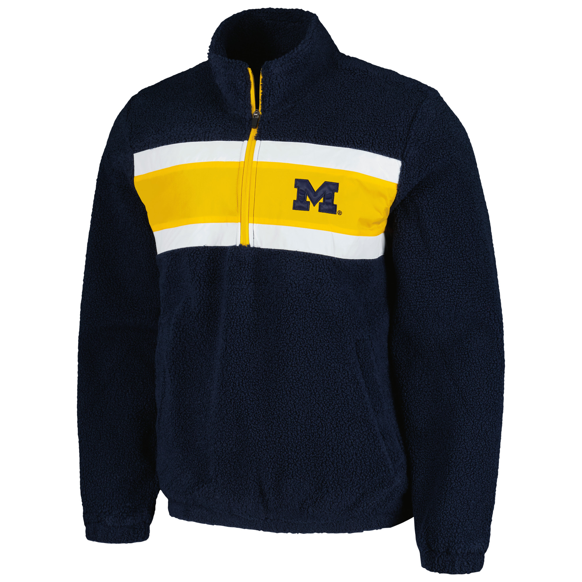 Men's G-III Sports by Carl Banks Navy Michigan Wolverines Pinch Runner Half-Zip Top - Image 3