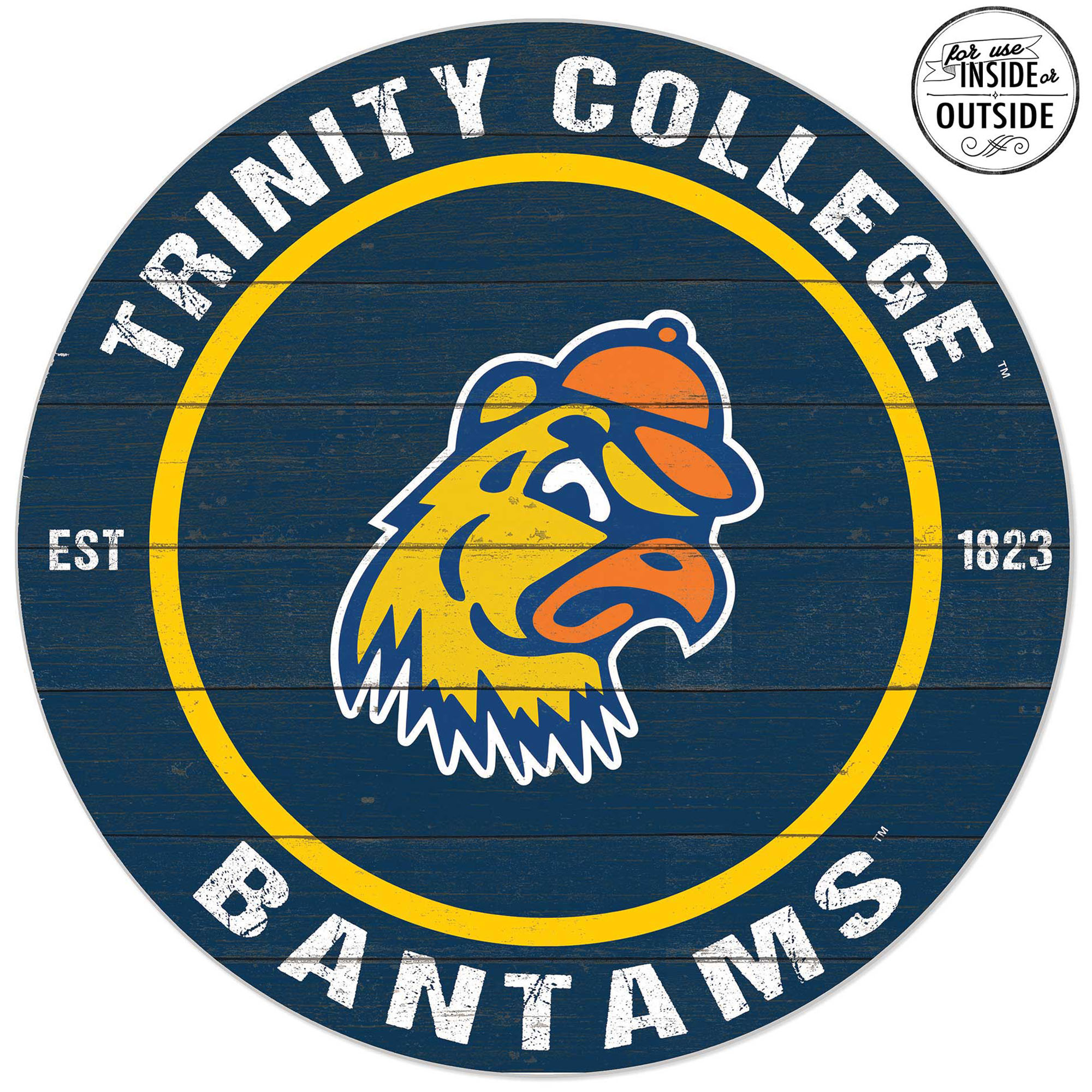 Trinity Bantams 20'' x 20'' Indoor/Outdoor Weathered Circle Sign - Image 4