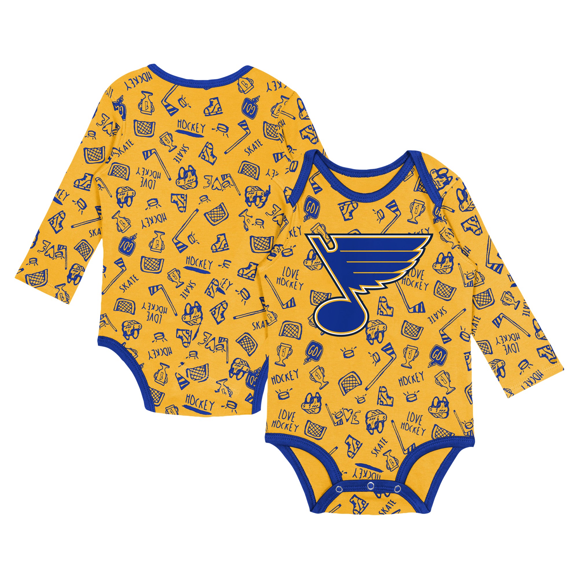 Infant Gold St. Louis Blues Dynamic Defender Long Sleeve Bodysuit - Image 5