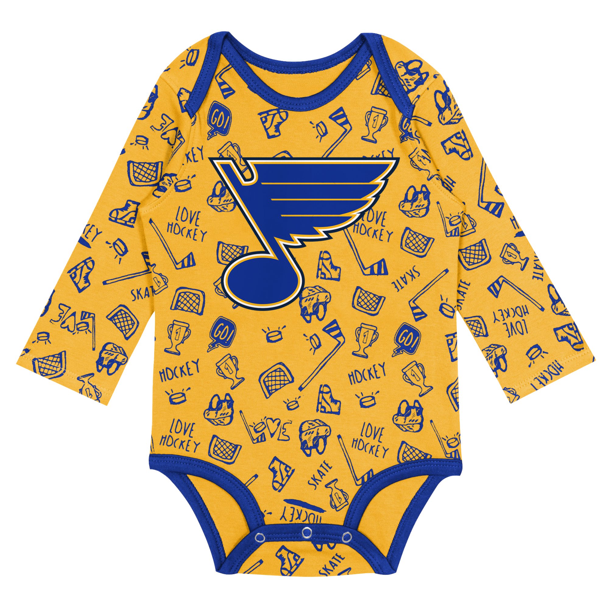 Infant Gold St. Louis Blues Dynamic Defender Long Sleeve Bodysuit - Image 6