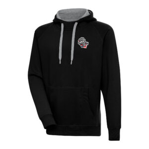 Men's Antigua  Black Rocket City Trash Pandas Victory Pullover Hoodie
