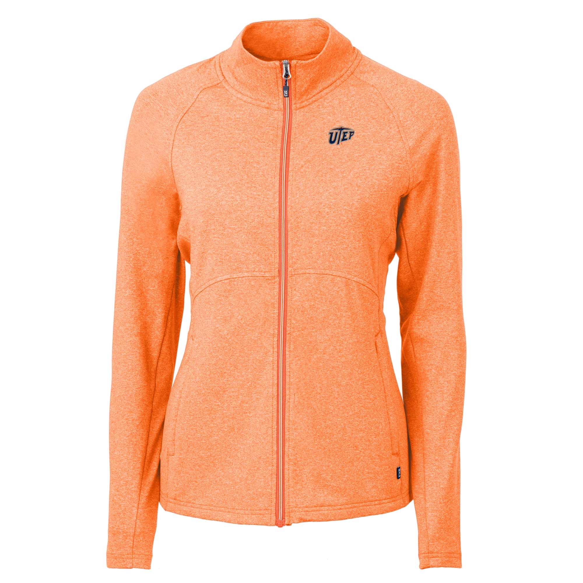 Women's Cutter & Buck Heather Orange UTEP Miners Adapt Eco Knit Heather Recycled Full-Zip Jacket - Image 3