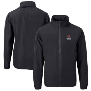 Men's Cutter & Buck  Black Louisville Cardinals Alumni Logo Charter Eco Knit Recycled Full-Zip Jacket