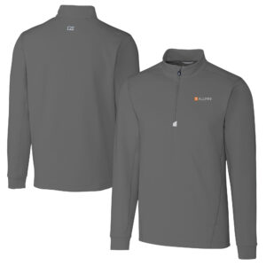Men's Cutter & Buck  Gray Tennessee Volunteers Alumni Logo Traverse Stretch Quarter-Zip Pullover Top