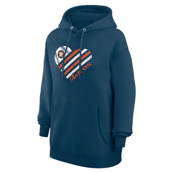 Women's G-III 4Her by Carl Banks  Navy Houston Astros Heart Fleece Pullover Hoodie - Image 6