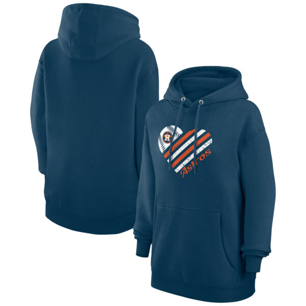 Women's G-III 4Her by Carl Banks  Navy Houston Astros Heart Fleece Pullover Hoodie