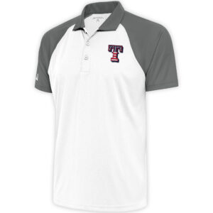 Men's Antigua  White/Steel Texas Rangers Patriotic Nova Polo