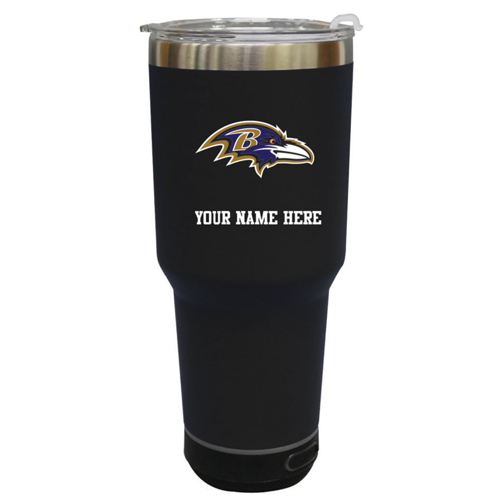 The Memory Company Baltimore Ravens Personalized 30oz. Stainless Steel Bluetooth Tumbler