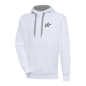 Men's Antigua  White Dallas Stars Metallic Logo Victory Pullover Hoodie