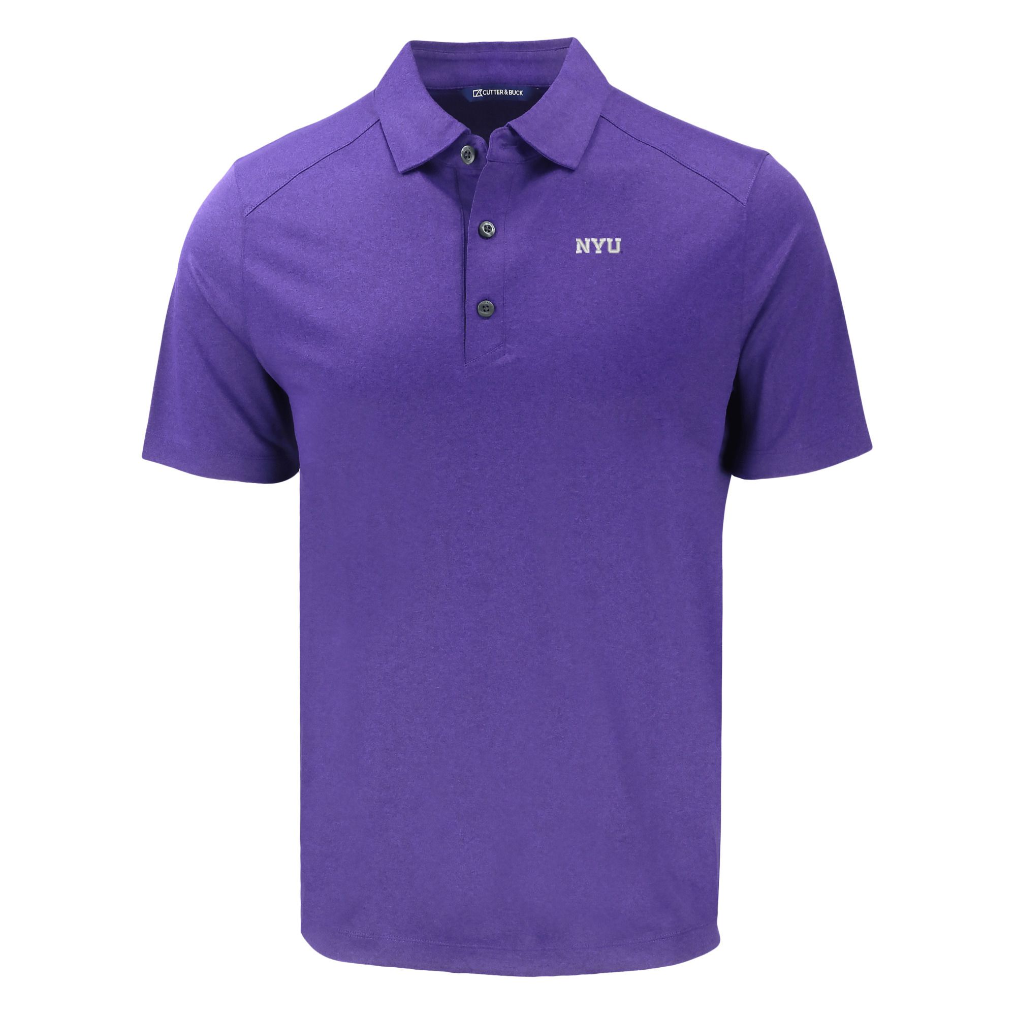 Men's Cutter & Buck Heather Purple NYU Violets Forge Eco Stretch Recycled Polo - Image 6