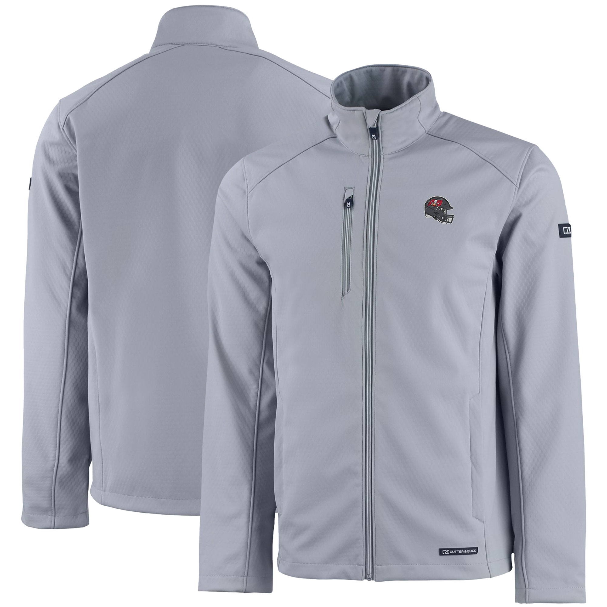 Men's Cutter & Buck Gray Tampa Bay Buccaneers Evoke Eco Softshell Recycled Full-Zip Jacket - Image 2