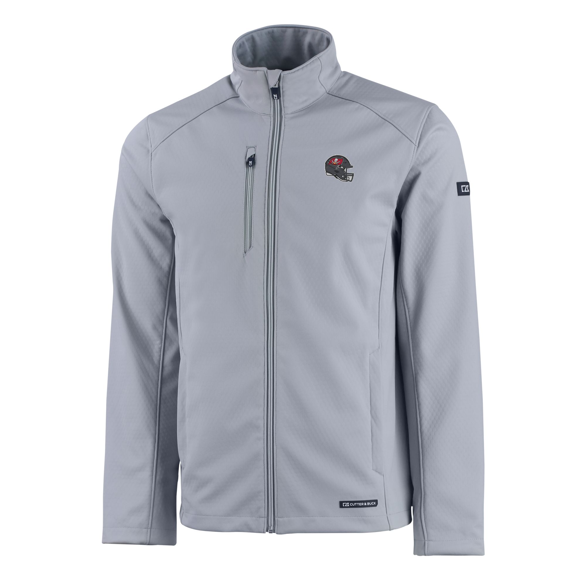 Men's Cutter & Buck Gray Tampa Bay Buccaneers Evoke Eco Softshell Recycled Full-Zip Jacket - Image 6