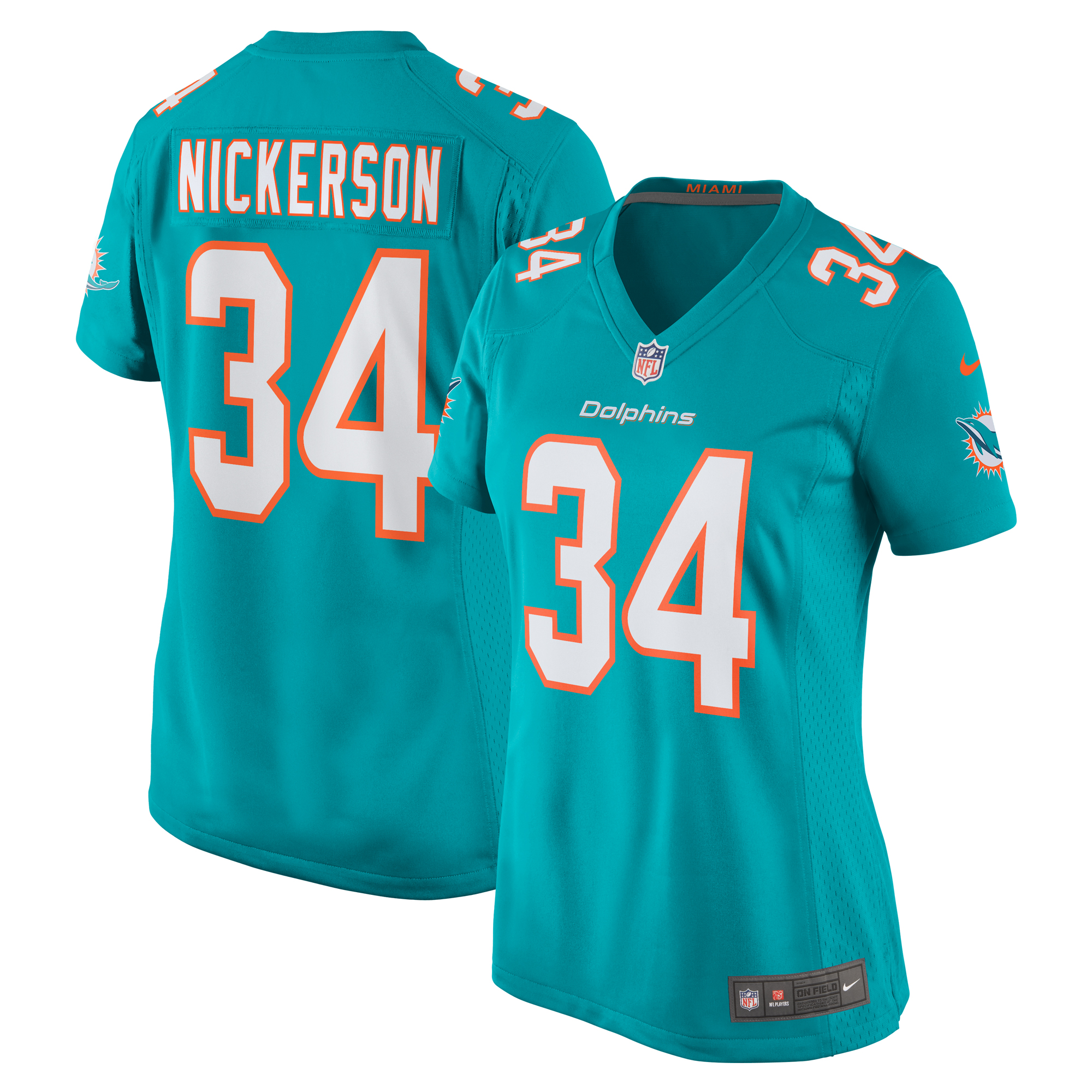 Women's Nike Parry Nickerson Aqua Miami Dolphins Team Game Jersey