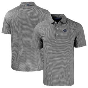 Men's Cutter & Buck  Black/White New York Giants Helmet Big & Tall Forge Eco Double Stripe Stretch Recycled Polo