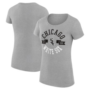 Women's G-III 4Her by Carl Banks Heather Gray Chicago White Sox City Graphic Fitted T-Shirt