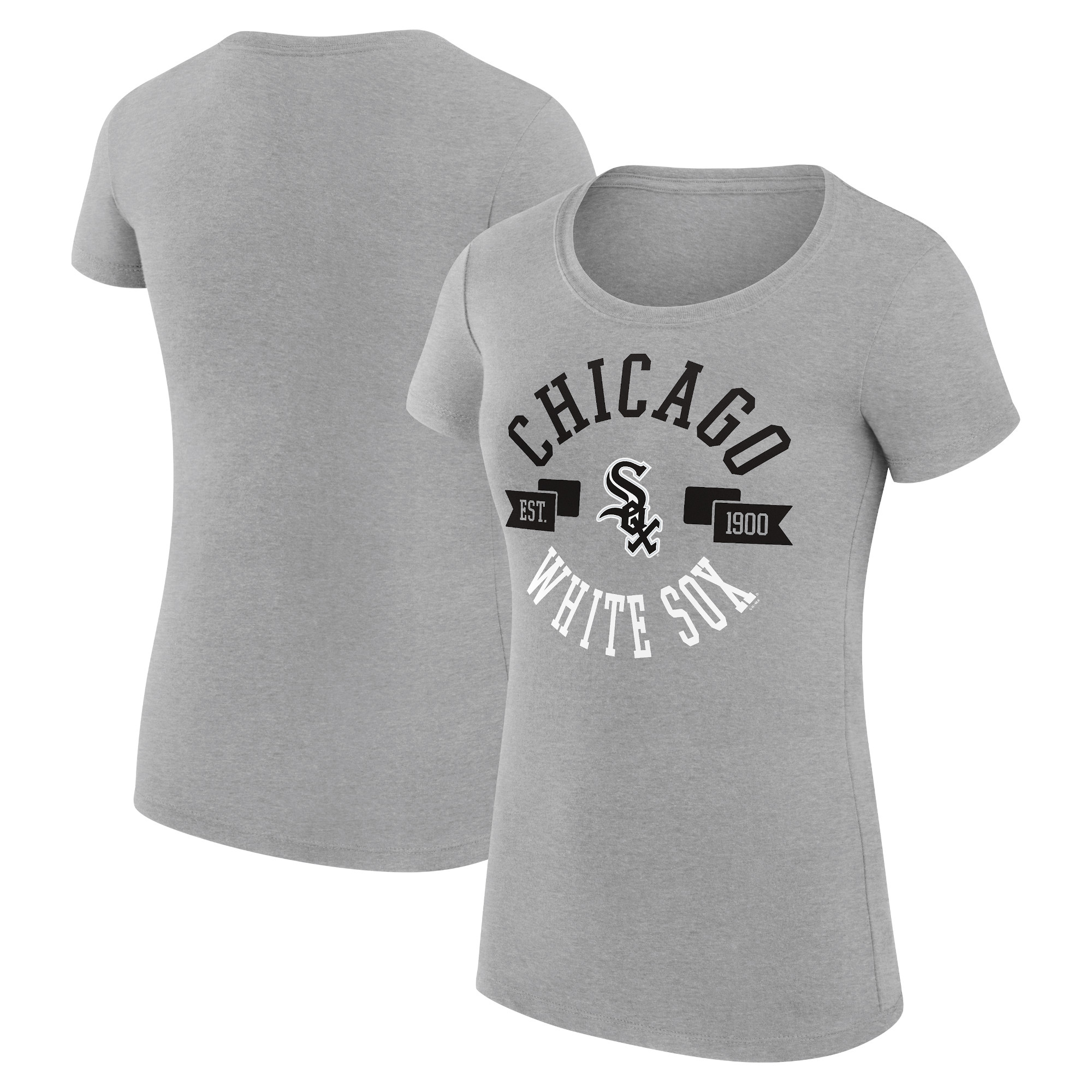 Women's G-III 4Her by Carl Banks Heather Gray Chicago White Sox City Graphic Fitted T-Shirt