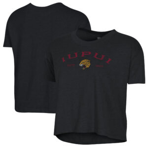 Women's Alternative Apparel  Black IUPUI Jaguars Retro Jersey Headliner Cropped T-Shirt