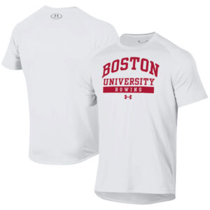 Men's Under Armour White Boston University Rowing UA Tech T-Shirt