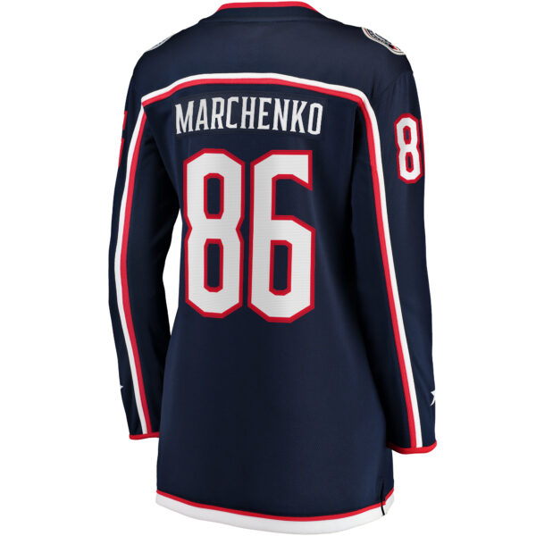 Women's Fanatics Kirill Marchenko Navy Columbus Blue Jackets Home Breakaway Player Jersey - Image 4