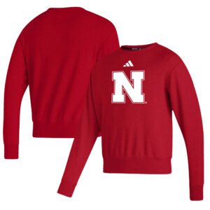Men's adidas  Scarlet Nebraska Huskers Premium Retro Pullover Sweatshirt