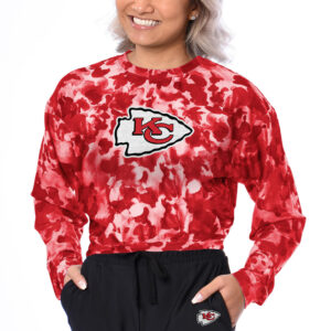 Women's Certo  Red Kansas City Chiefs Cropped Long Sleeve T-Shirt