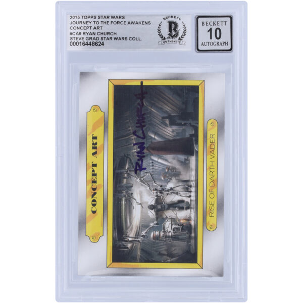Ryan Church Star Wars Autographed 2015 Topps Journey To The Force Awakens #CA9 BGS Authenticated 10 Card