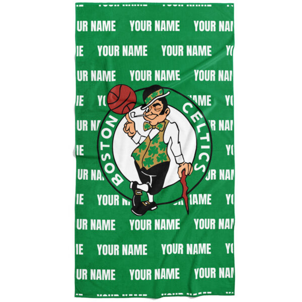 Chad & Jake Boston Celtics 30" x 60" Personalized Repeat Vertical Towel - Image 4