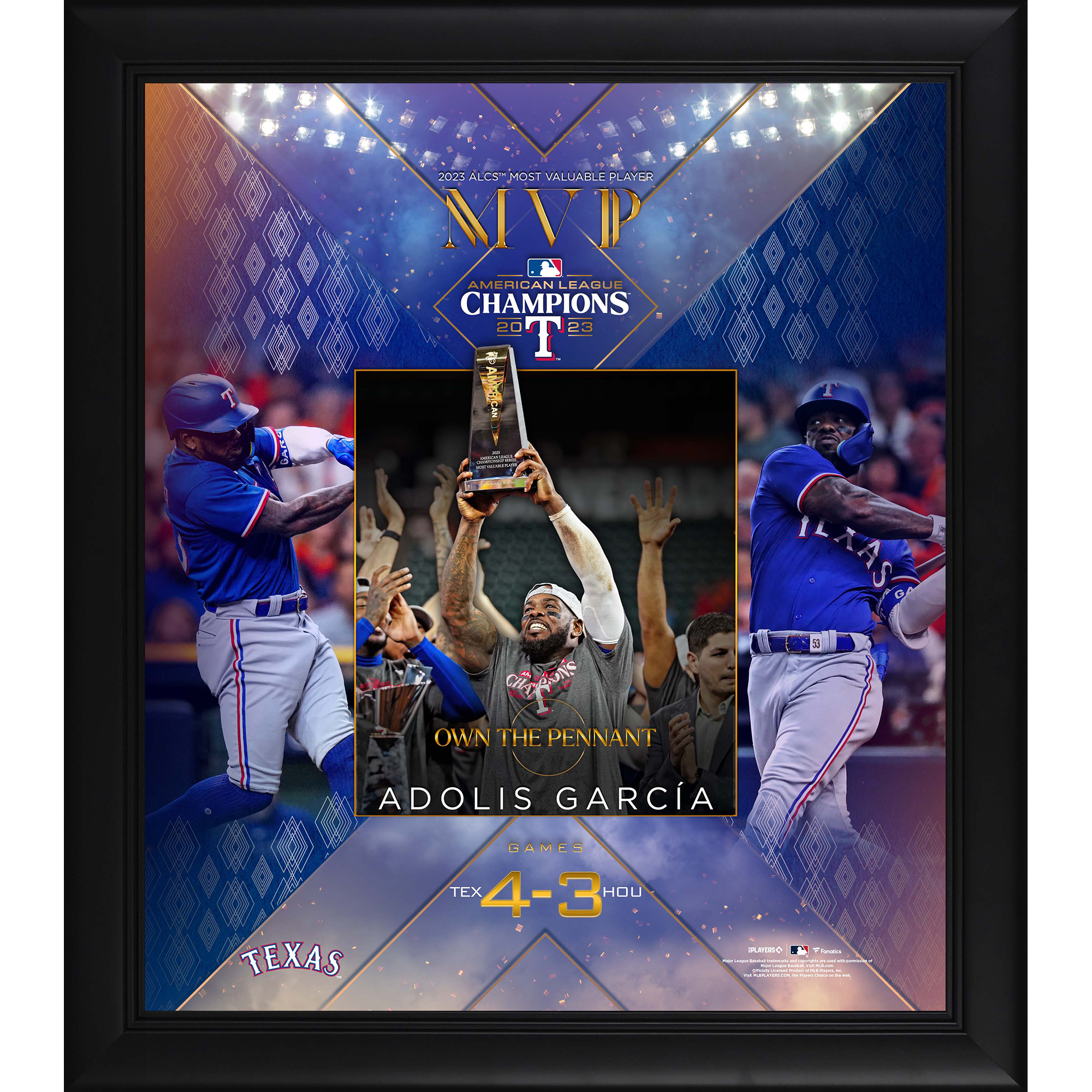 Adolis García Texas Rangers Framed 2023 American League Champions MVP 15" x 17" Collage