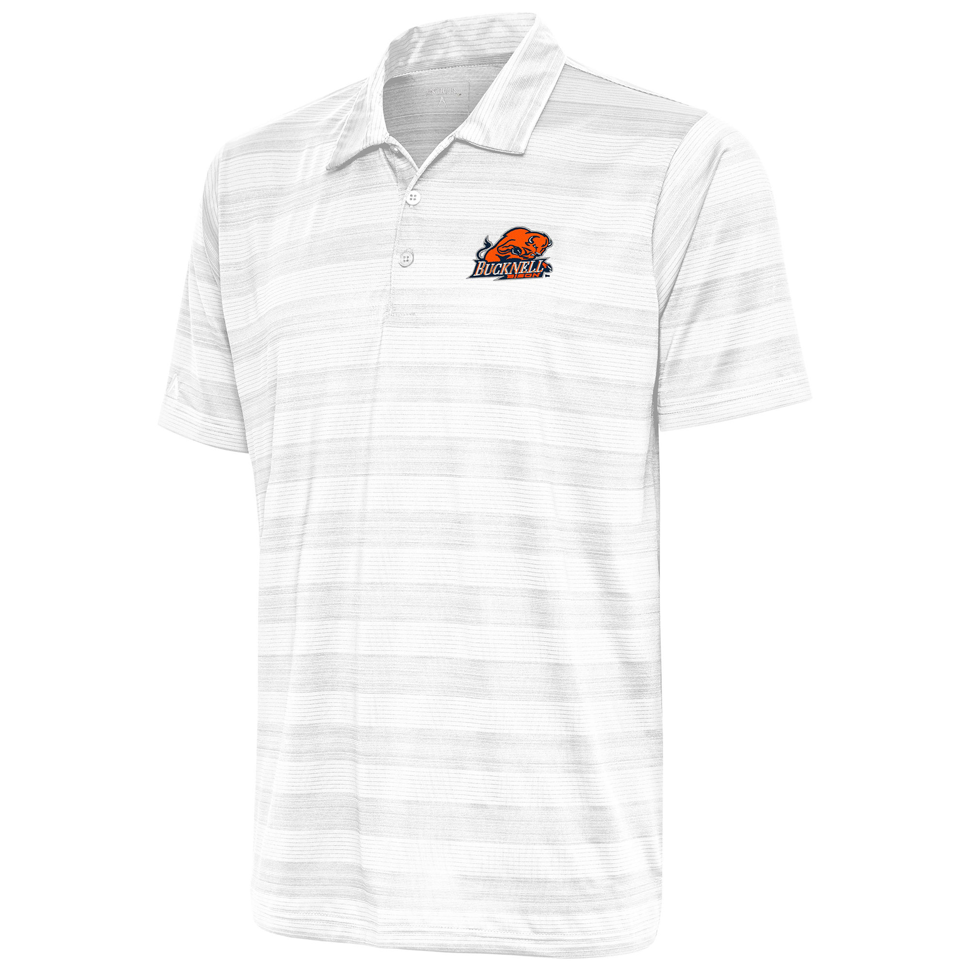 Men's Antigua White Bucknell Bison Compass Polo