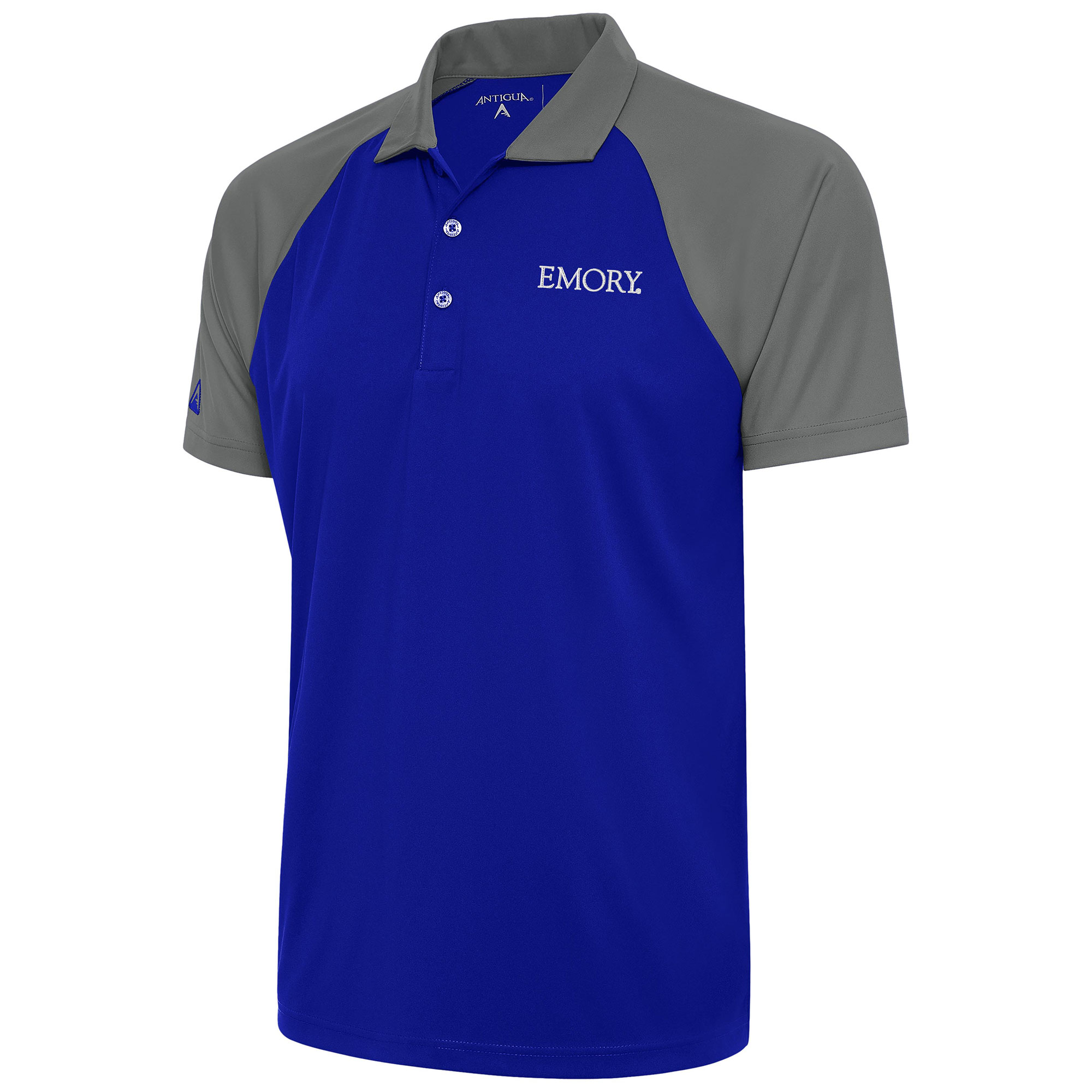 Men's Antigua Royal/Steel Emory Eagles Nova Polo