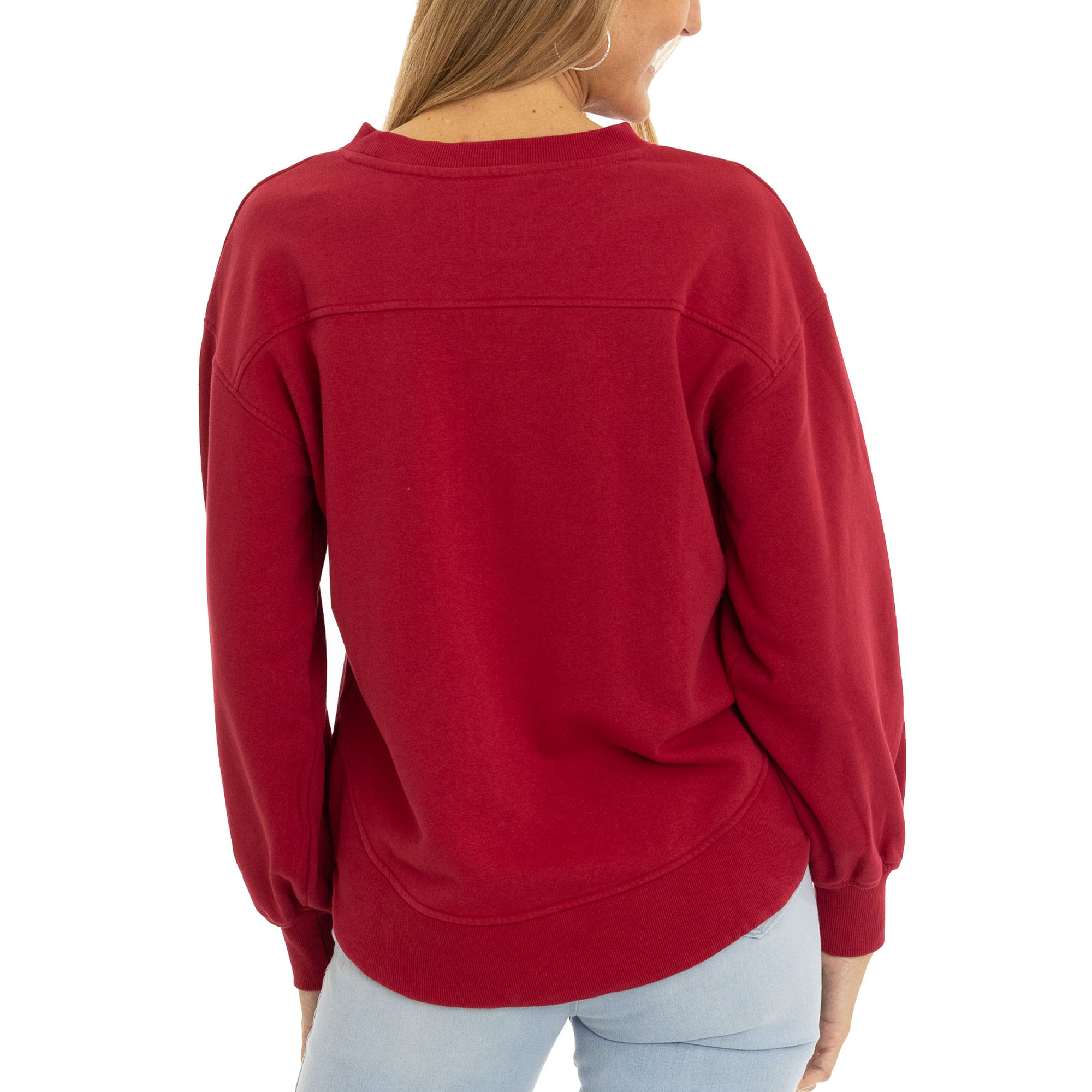 Women's Crimson Oklahoma Sooners Yvette Pullover Sweatshirt - Image 5