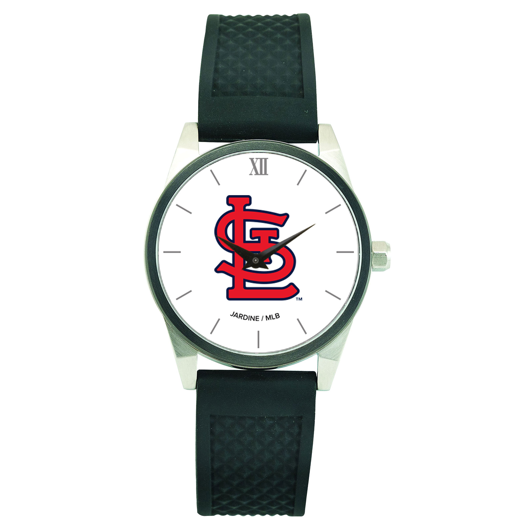 Men's Black St. Louis Cardinals Silicone Strap Wristwatch