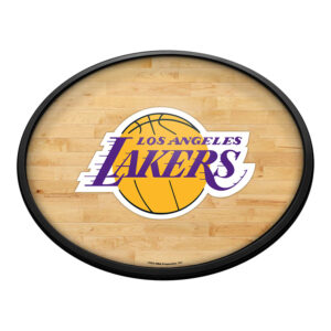 Los Angeles Lakers 18'' x 14'' Slimline Illuminated Striped Oval Wall Sign