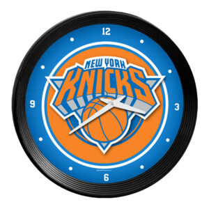 New York Knicks 15" Ribbed Frame Wall Clock