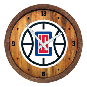 LA Clippers 20.25" Faux Barrel Top Clock