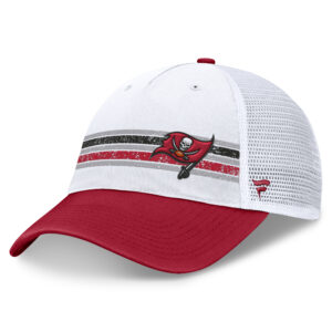 Men's Fanatics White/Red Tampa Bay Buccaneers Flawless Stripe Adjustable Hat