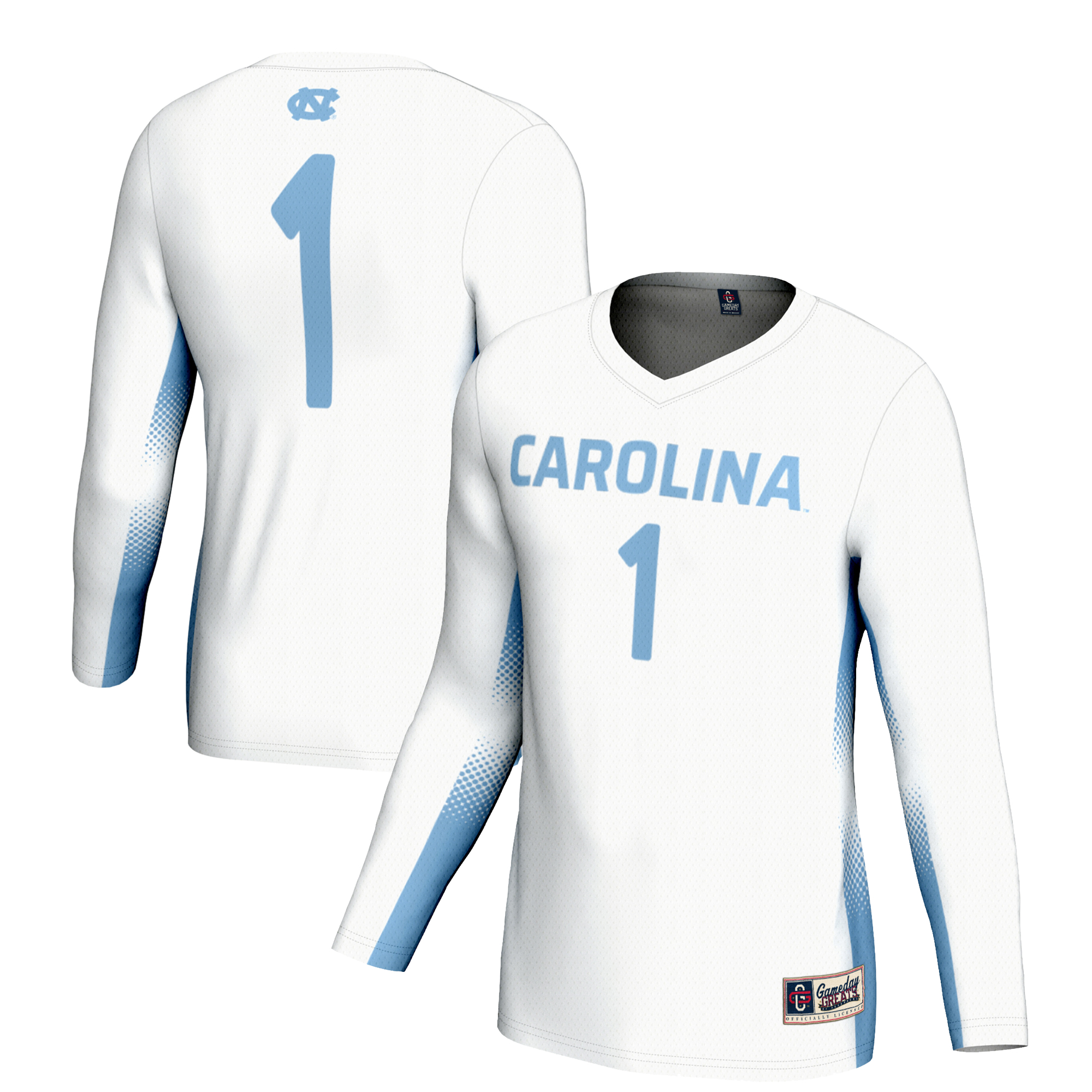 Unisex GameDay Greats #1 White North Carolina Tar Heels Women's Volleyball Jersey - Image 5