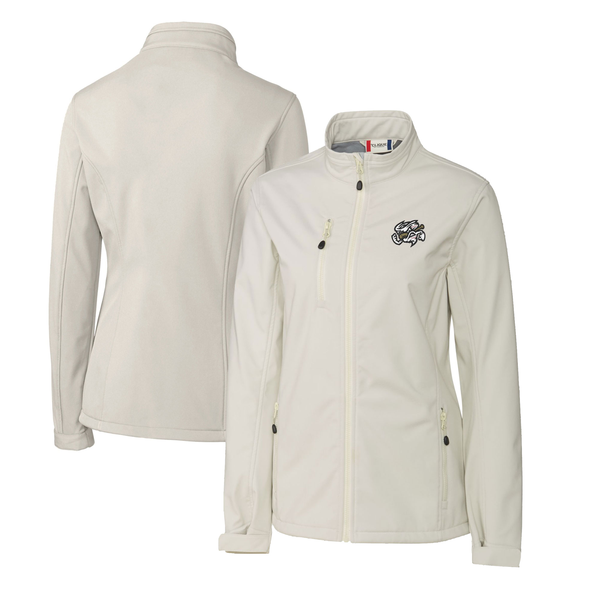 Women's Cutter & Buck Gray Omaha Storm Chasers Clique Telemark Eco Stretch Softshell Full-Zip Jacket - Image 6
