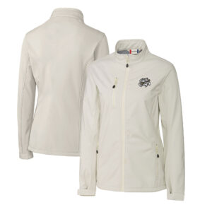 Women's Cutter & Buck  Gray Omaha Storm Chasers Clique Telemark Eco Stretch Softshell Full-Zip Jacket