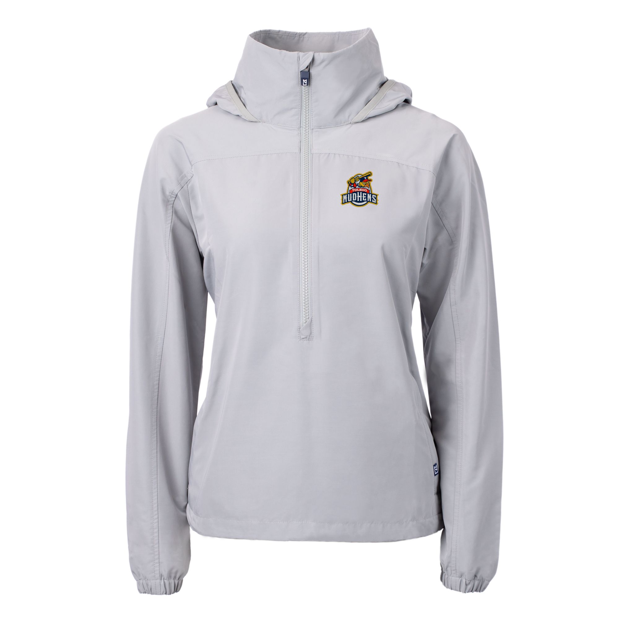 Women's Cutter & Buck Gray Toledo Mud Hens Charter Eco Recycled Half-Zip Anorak Jacket - Image 3