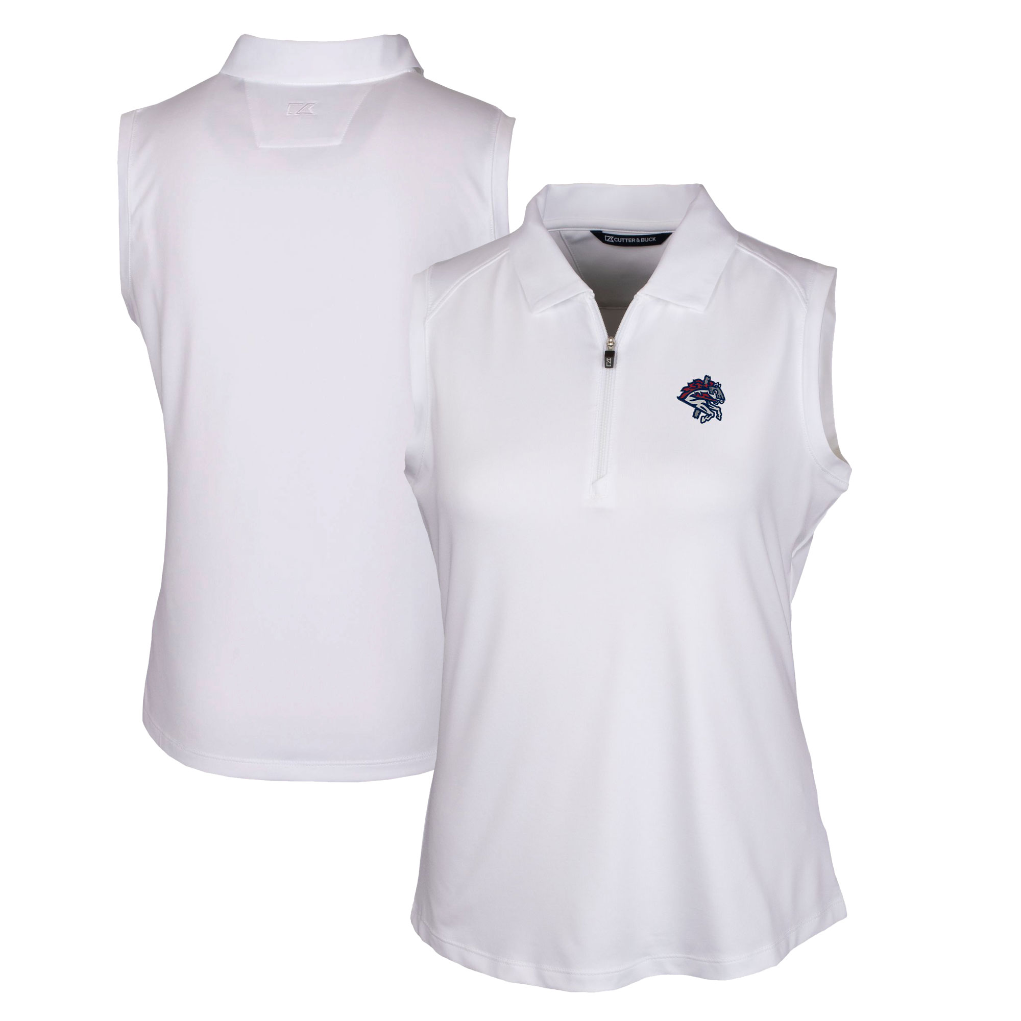 Women's Cutter & Buck White Binghamton Rumble Ponies Forge DryTec Stretch Sleeveless Polo - Image 5