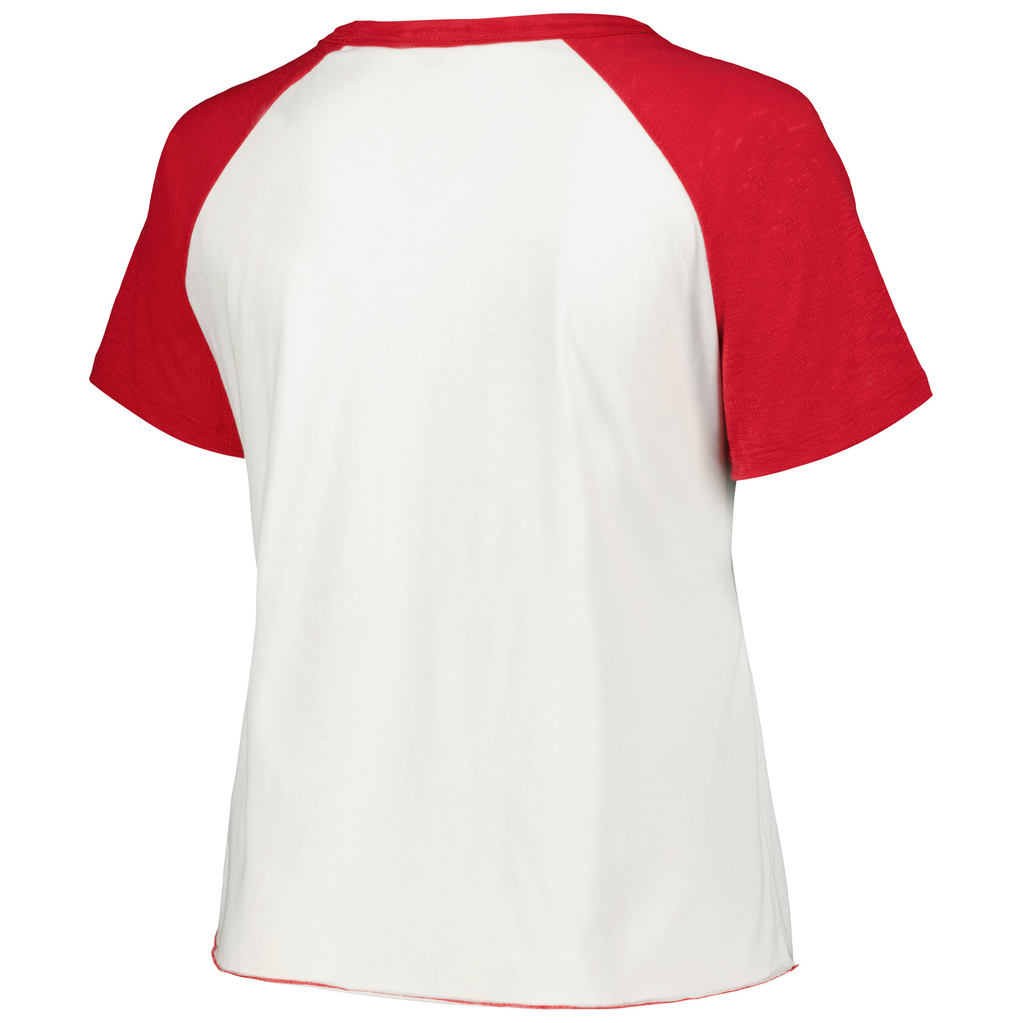 Women's Soft as a Grape White St. Louis Cardinals Plus Size Baseball Raglan T-Shirt - Image 4