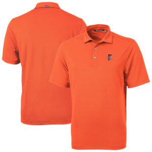 Men's Cutter & Buck Orange Fresno Grizzlies Virtue Eco Pique Recycled Polo