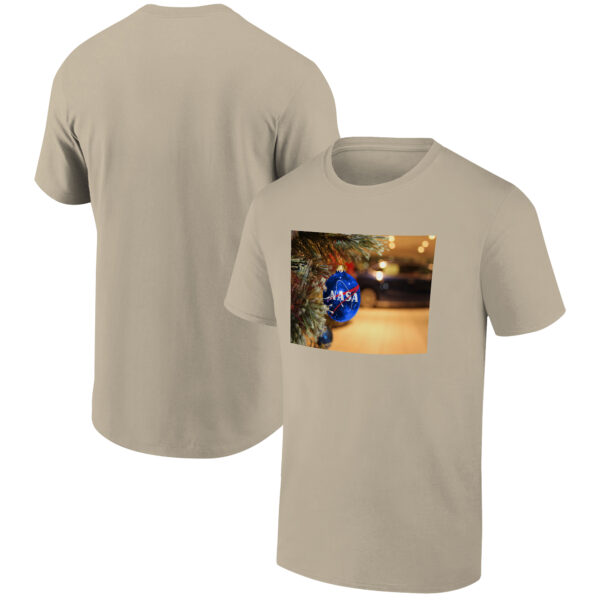 Men's Ripple Junction Tan NASA Ornament Holiday Graphic T-Shirt